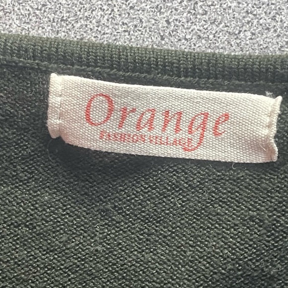 Orange Fashion Village Dark Green Wool Blend Pullover Sweater - Picture 7 of 13